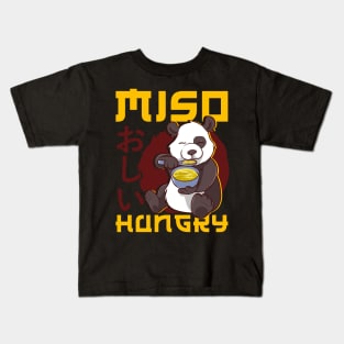 Cute Anime Panda Bear Miso Hungry Pun Kawaii Kids T-Shirt